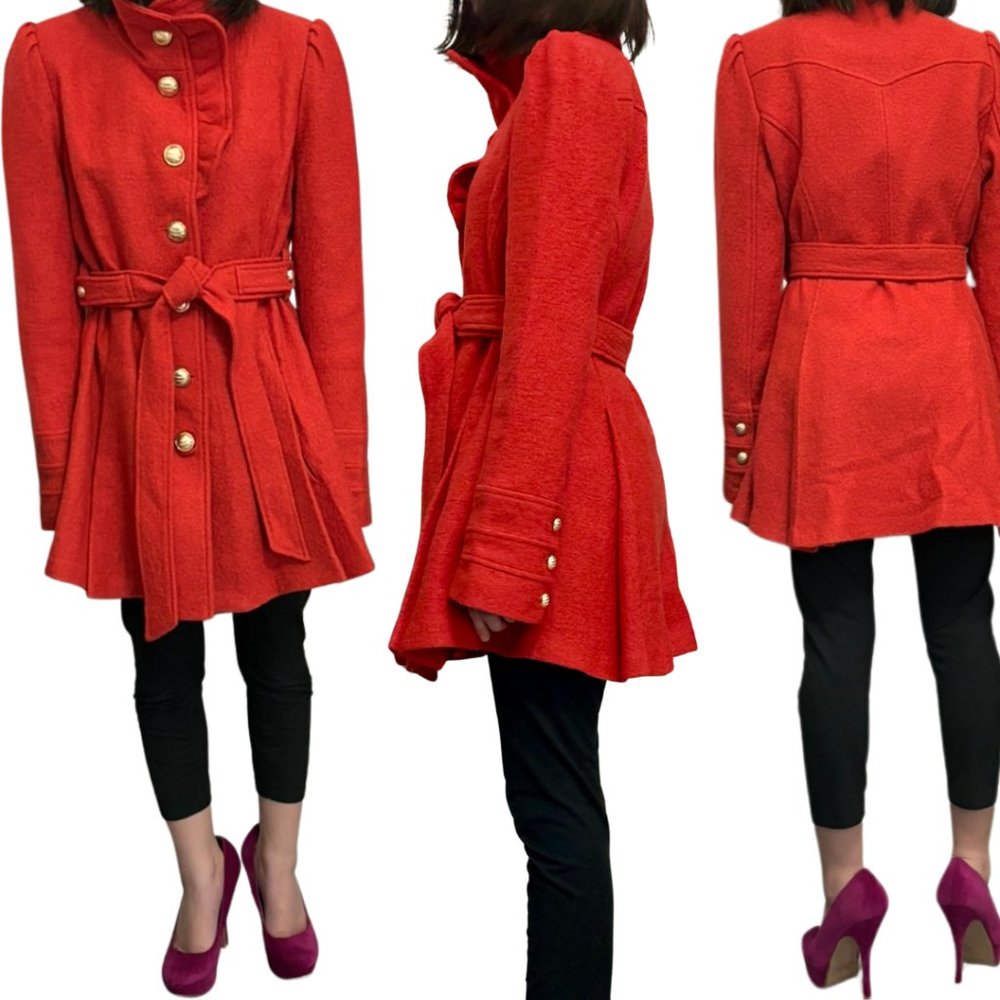 BEBE Women’s Swing Coat, Size M, Orange